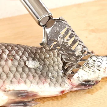 

1 Pcs Useful Fish Skin Brush Stainless Steel Scraper Fish Scales Fast Removal Of Fish Clean Peeling Machine Scraper Kitchen Tool