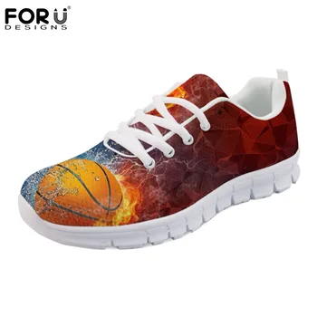 

FORUDESIGNS Fire 3D Ball Pattern Men Shoes Flats 2018 Casual Men's Sneakers Fashion Comfortable Light Shoes for Teenagers Boys