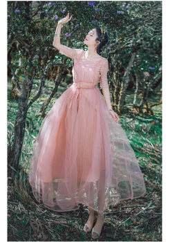 

short sleeve ruffles lace chiffon long medieval dress Renaissance lace Gown princess costume Victorian /Marie Antoinette