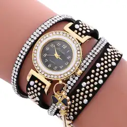 Модные женские наручные часы горячая Распродажа для женщин часы-браслет кожа Нержавеющая сталь кварцевые платье часы Relogio feminino Оптовая