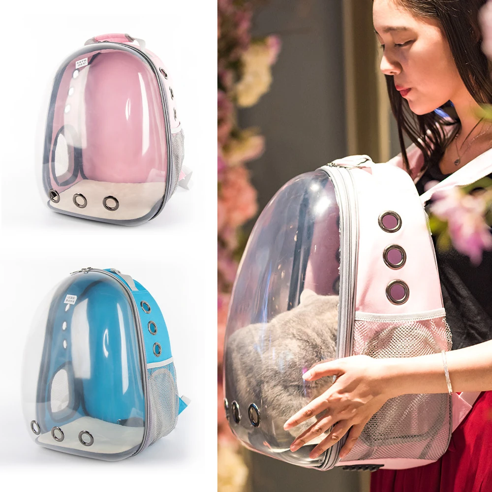 Прозрачная сумка для переноски собак на молнии, рюкзак для переноски, переноска для собак, дорожная сумка, водонепроницаемые Рюкзаки для переноски собак
