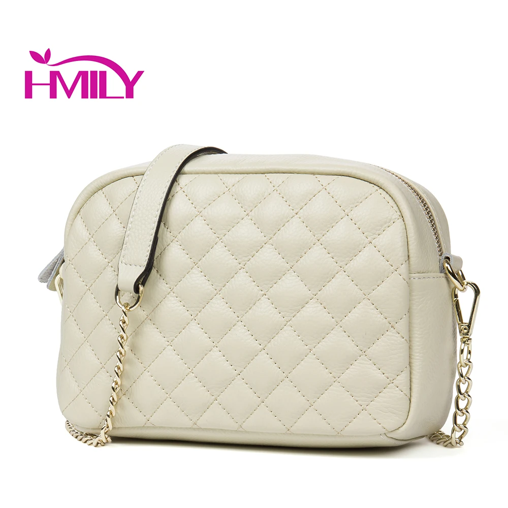 HMILY genuine leather women shoulder bag natural leather diamond pattern small bag crossbody ...