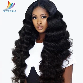 

Sevengirls Loose Deep Wave Virgin Wigs Brazilian Natural Color Wet And Wavy Preplucked Full Lace Human Hair Wigs Free Shipping