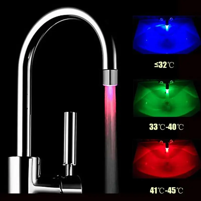

7 Colors Temperature-controlled Led Faucet Light Intelligent Water Temperature Led Shower Head Led Water Tap No need Battery Z40