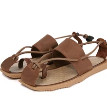 Коричневый Фишер Для мужчин вьетнамки Летние тапочки Рим Стиль Для мужчин пляжные гладиаторы мужские сандалии