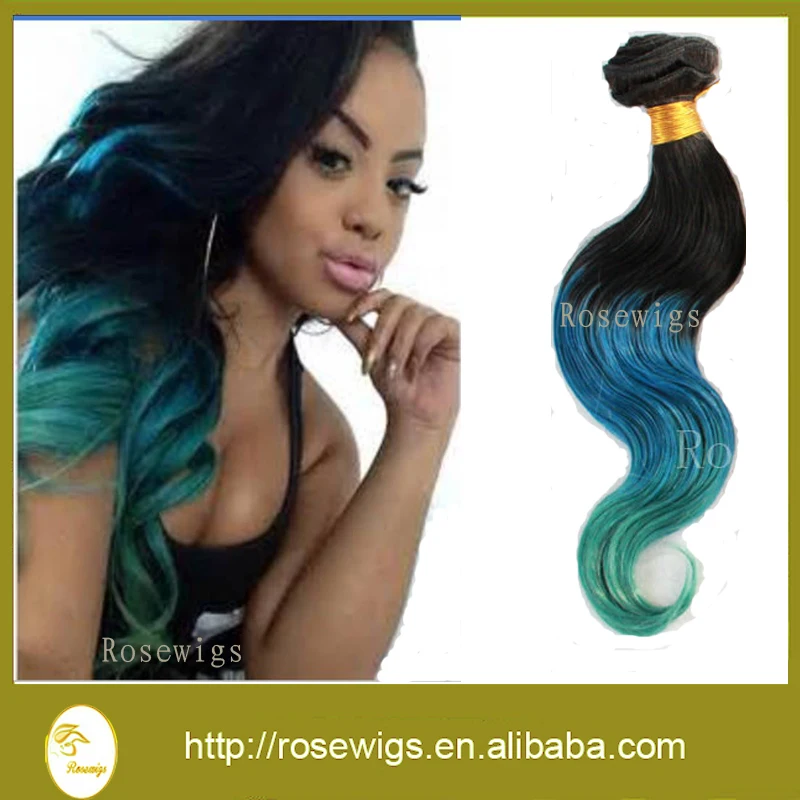 

Ombre Peruvian Hair Extensions 3pcs 3Tone 1b/blue/green Color Cheap Peruvian Virgin Hair Body Wave Wet and Wavy Ombre Human Hair