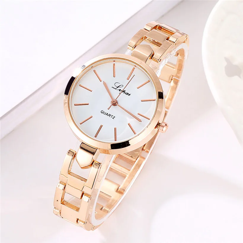 Для женщин Роскошные часы-браслет LVPAI модный бренд розового золота кварцевые наручные часы женская одежда спортивные часы Dropshiping 40