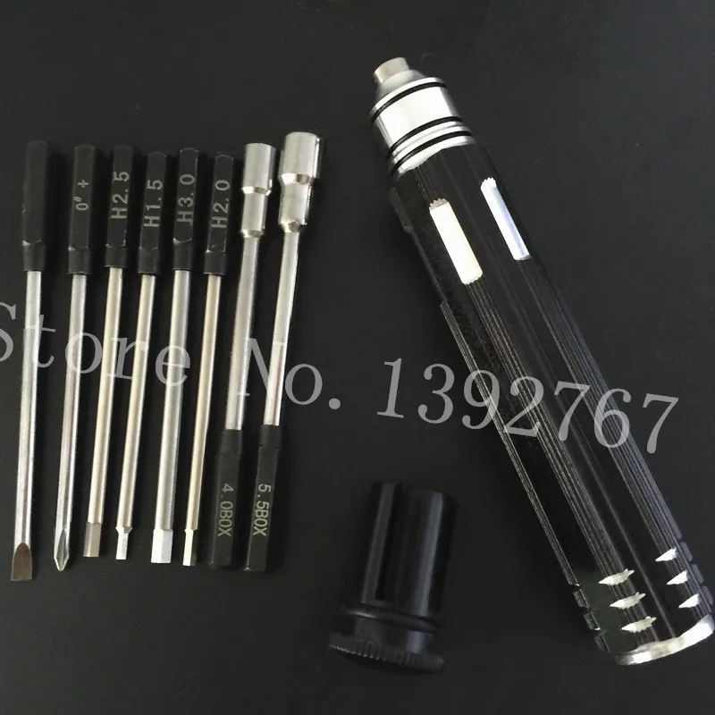 RC Metal 8Pcs 8 in 1 Hex Screwdriver Tool Kit Set Mini RC Helicopter Plane Car Pocket