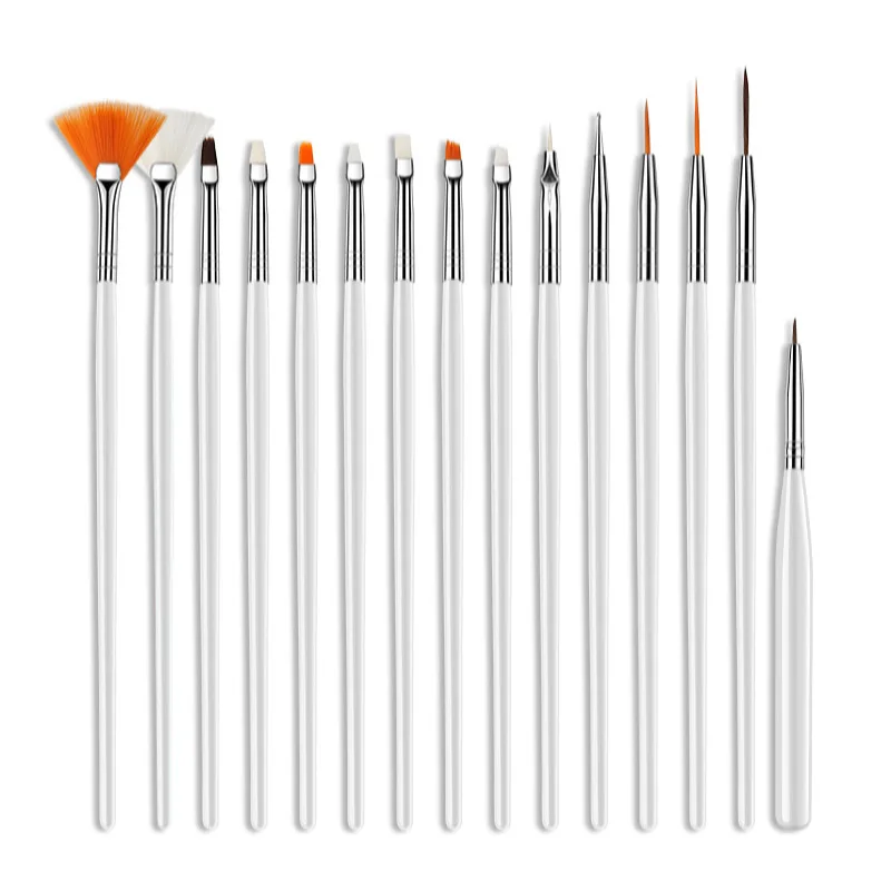 15pcs/set UV Gel Brush Liner Painting Pen 3 colors Manicure Gel Brush Nail Art Gradient Painting Drawing For Gel Nail Polish