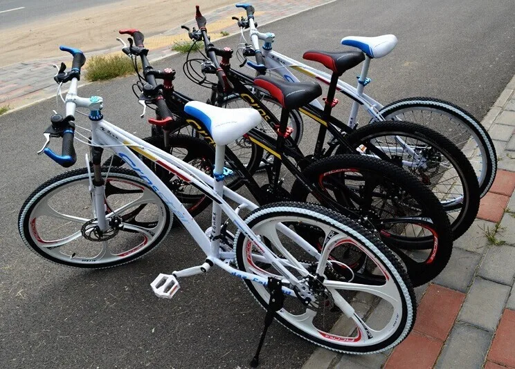 Flash Deal 26 inch 21 speed white rainbow mountain bike road bikes double disc brake MTB bicycle free shipping 14