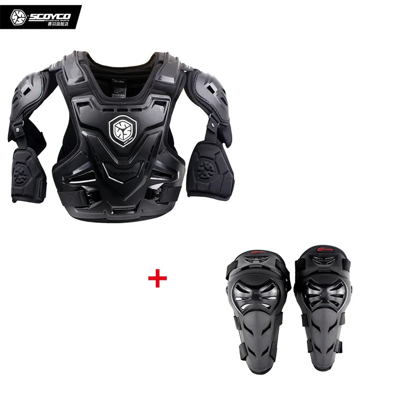 

Scoyco AM07 Motocross Off Road Body Armor With Knee Protector Motorcycle Racing Armor Suit Dirt Bike Protective Vest
