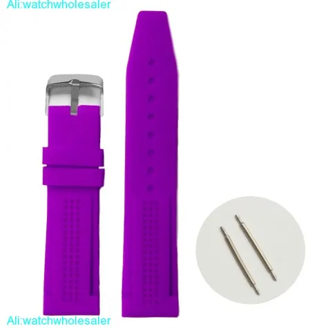 22mm Violet Color  Silicone Jelly Rubber Ladies Watch Band Straps WB1075I22JB