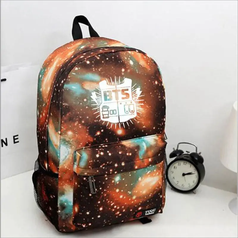 

2017 Fashion Laptop Backpack Galaxy Printed BTS School Bag For Teenager Girls Canvas Men Casual Travel Rucksack Mochila Escolar