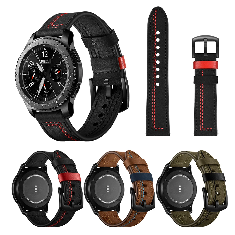 

Genuine Leather Watchband for Samsung Gear S3 Band for 22mm Width Watches Band SmartWatch Strap Wristband Bracelet