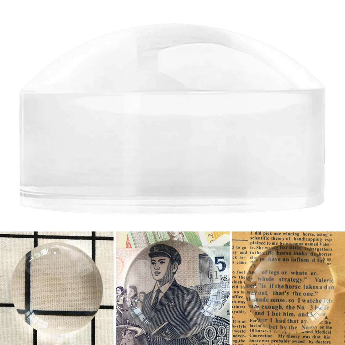 

Round Magnifying Glass Loupe Crystal Acrylic Magnifying Glass Reading Dome Paperweight Map Magnifying Tool for Reading