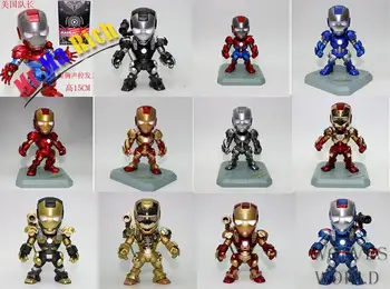

15cm light Iron Man Action Figures PVC brinquedos Collection Figures toys for christmas gift with Retail
