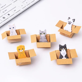 

5 pcs/lot 3D Kawaii Memo Pad Cat Dog Box Sticker Note Pad Cute Cartoon Mini Sticker Planner Bookmark Memo Sheets Gift