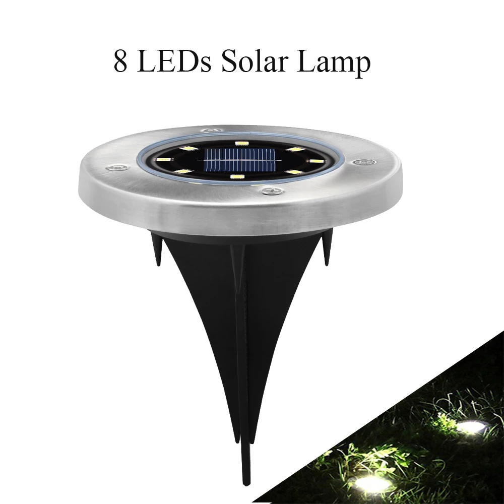 2 PCS Solar Powered Ground Light Waterproof Garden Lights Solar Lamp