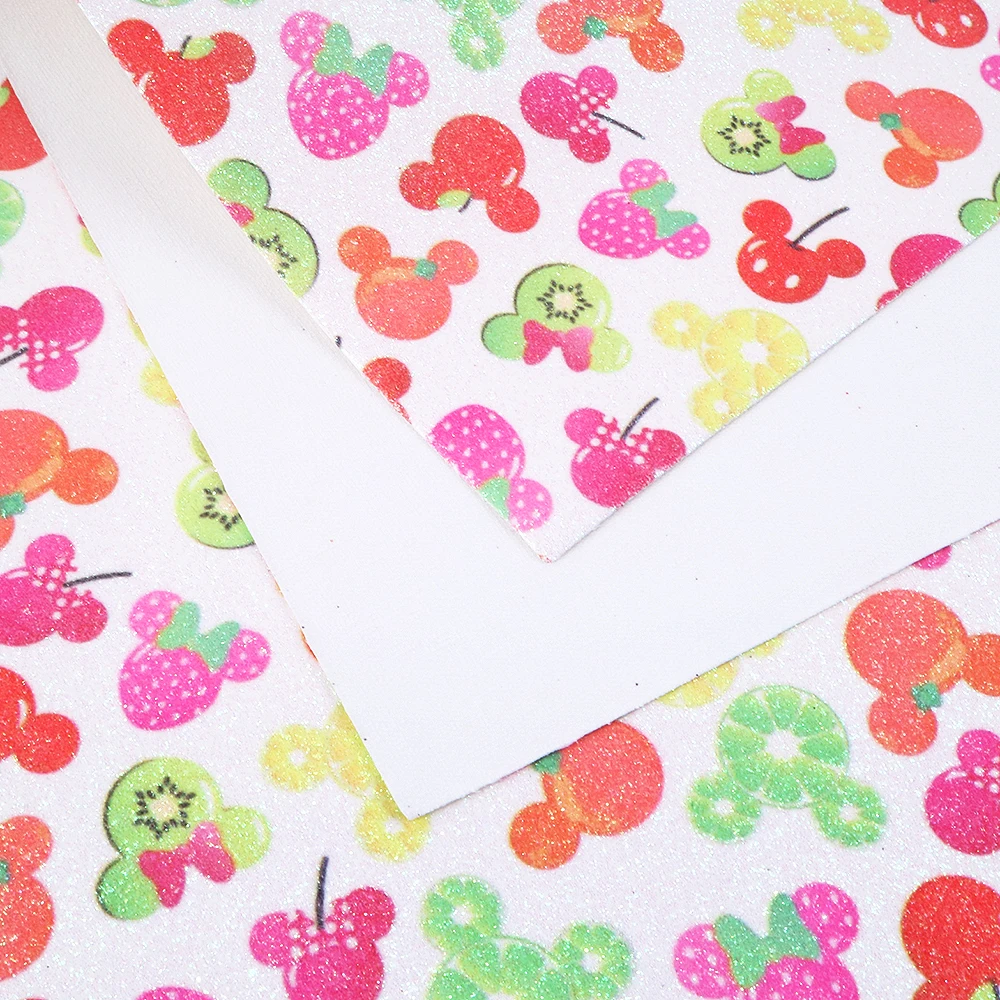

50*70cm New Printed Fine Glitter Faux Synthetic Leather Fabric,DIY Decorative knotbow Garment Bags Crafts,1Yc7163
