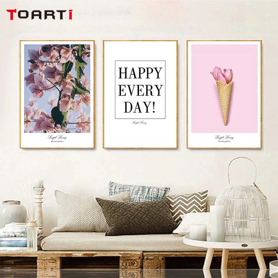 

Nordic Pink Romantic Flower Wall Art Canvas Print Balloon Car Poster Painting Picture Kids Bedroom Decoration Hanging Painting