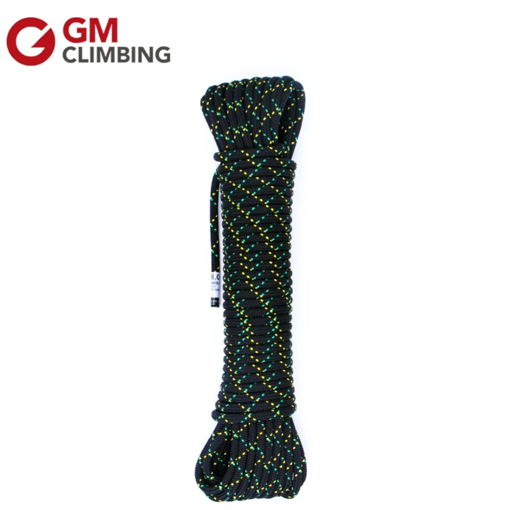 

100ft Polyester Climbing Rope 6mm Double Braid Accessory Cord for Tree Climbing Mountaineering Rescue