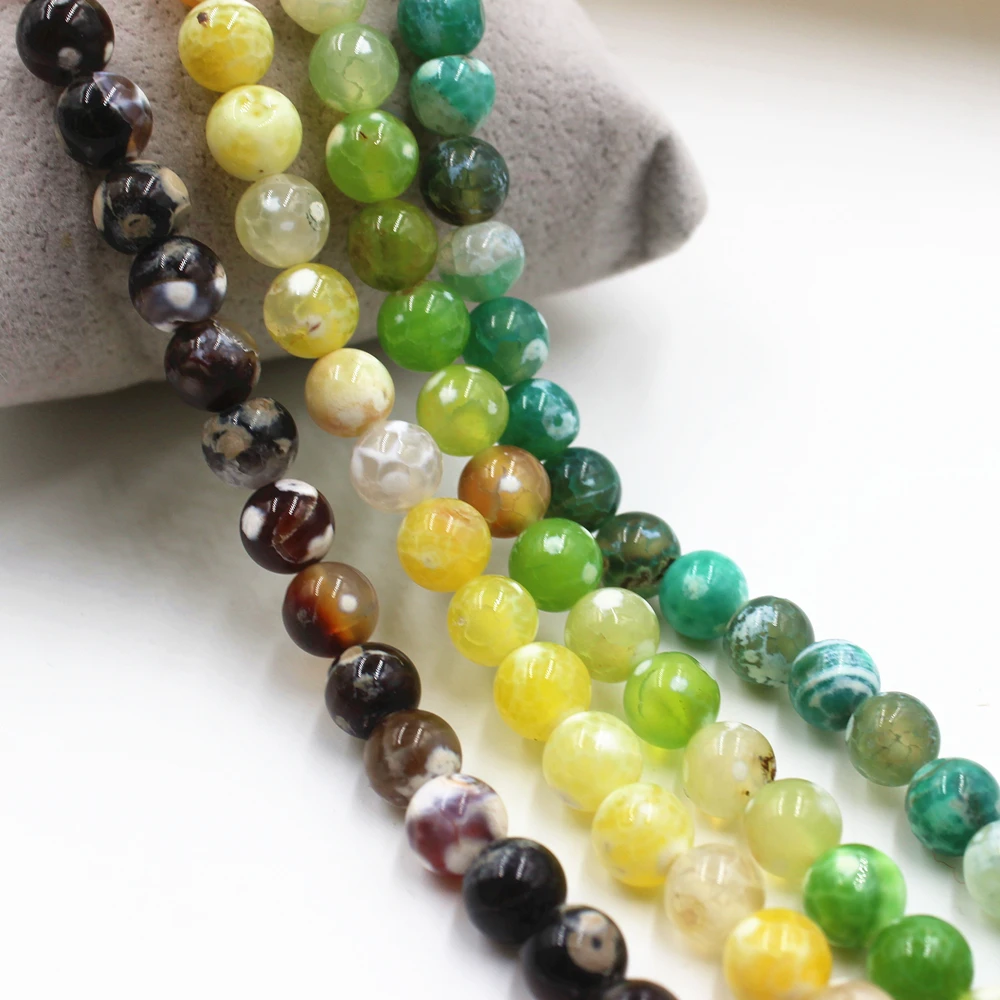 

NEW Fire Natural Stripe Loose Beads 6MM 8MM 10MM stone Beads Fit Jewelry DIY making