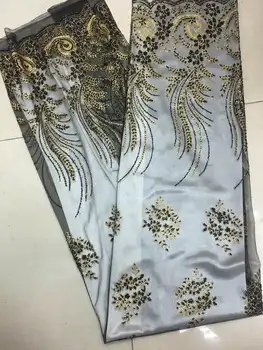 

2017 French Net Tulle Lace With Sequin Nigerian Lace Fabrics Glitter Bling Lace For Clothes/Party Dresses