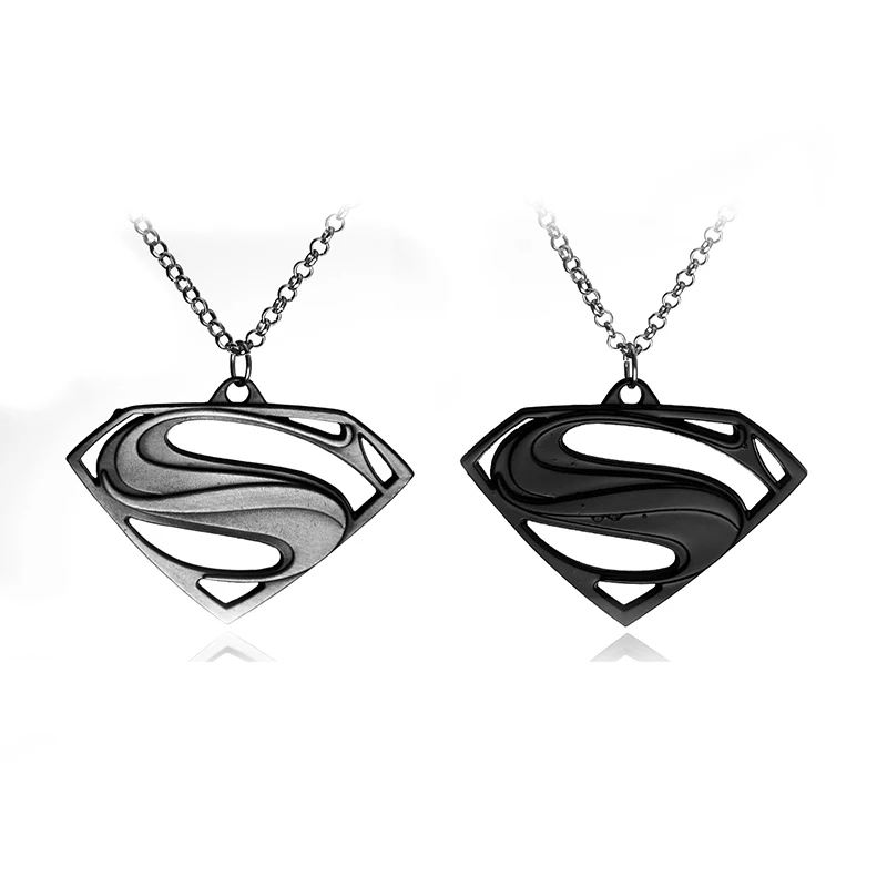 

Superman Necklace Fashion Statement Necklace superhero super man Long Chain Necklace for men boys Superheroes Movie Jewelry -30