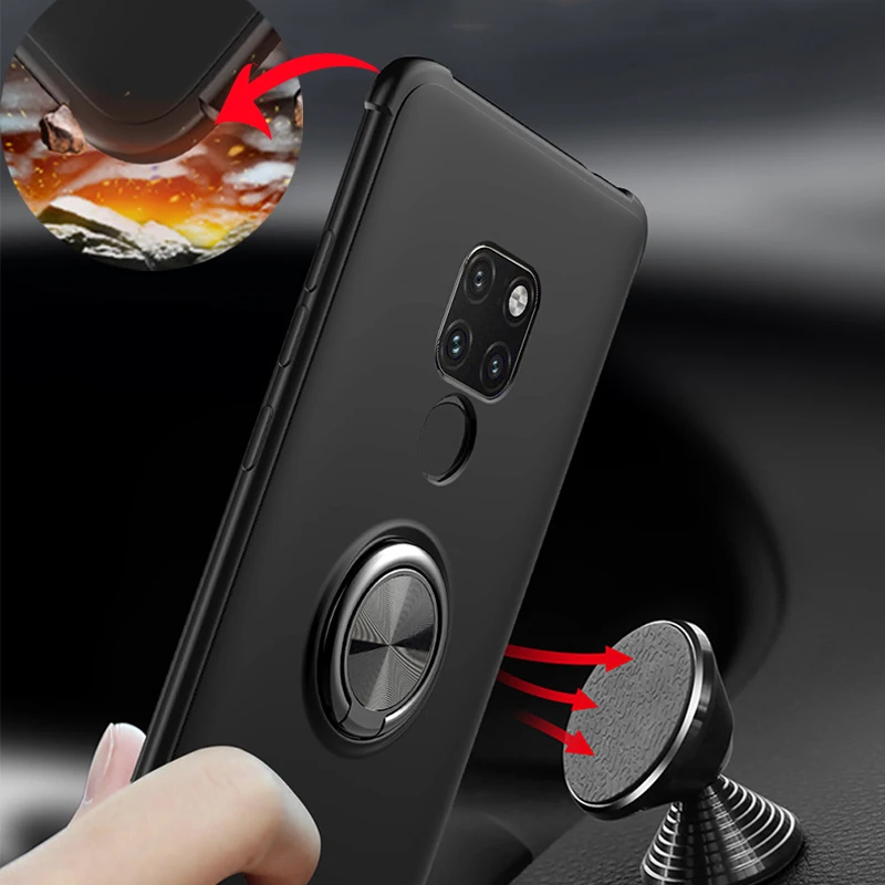 

Mate20 Bracket Cases for Huawei Mate 20 Pro 20X 10 20Pro Lite Case Air-bag Anti-knock Finger Ring Cover Magnet Car Holder Funda