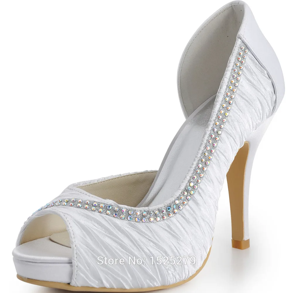 white satin platform shoes