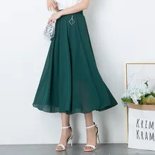 Лето Новое поступление шифоновая юбка Женская высокая талия плиссированная юбка элегантные женские юбки 5 цветов