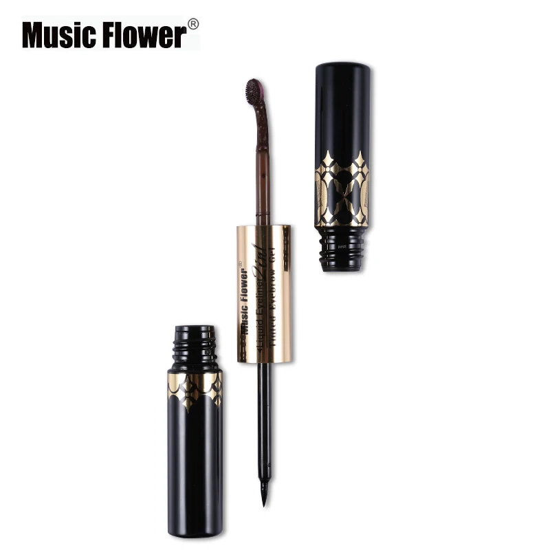 4 цвета Music Flower макияж карандаш-подводка для глаз бренд черная жидкая подводка для глаз+ тонировка бровей гелеобразное тональное средство для бровей, крем, дождь Душевая насадка для зубных щеток