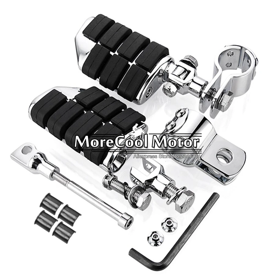ФОТО Universal Chrome Durable Dually Foot Rest Pegs Footpegs Footrest 1-1/4