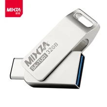 MIXZA USB3.1 Type-C OTG USB Flash Drive 64GB 32GB 16GB Dual Plug Pen Drive Smart Phone Memory Mini USB3.0 Stick Type C 32GB