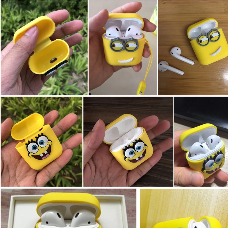 2019 New Case For Airpods Silicone Cases Cover For Apple Air Pods 2 i10 i12 TWS Wireless Earbuds Fashion Shockproof Skin