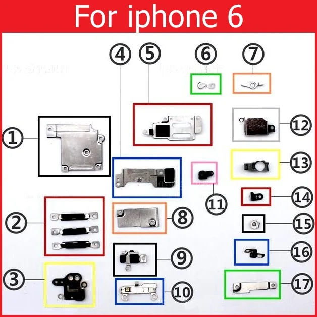 Розничная продажа маленькие металлические детали для iPhone 4 4s 5 5c 5s 6 6s 7 plus