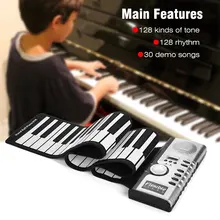 61 Keys Electronic Roll Up Piano Built-in Speaker MIDI Out Portable Silicone Flexible Hand Keyboard Organ Electronic Keyboard цена 61 Keys Electronic Roll Up Piano Built-in Speaker MIDI Out Portable Silicone Flexible Hand Keyboard Organ Electronic Keyboard цены онлайн