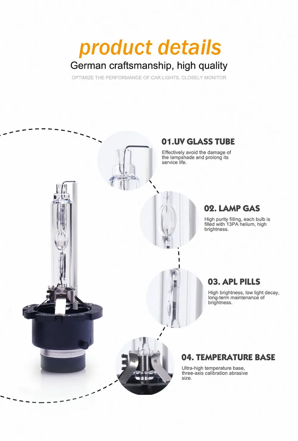 Авто Карро 12v35w 1 пара D1s ксенон для Hid лампы 4300k 5000k 5500k 6000k 8000k Замена лампы D3s фары