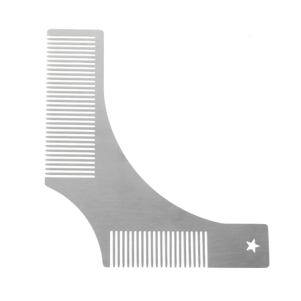 

Kemei Stainless Steel Beard Styling Shaping Template Comb Tool Men Shaving Brush Two Sized Teeth Comb Design