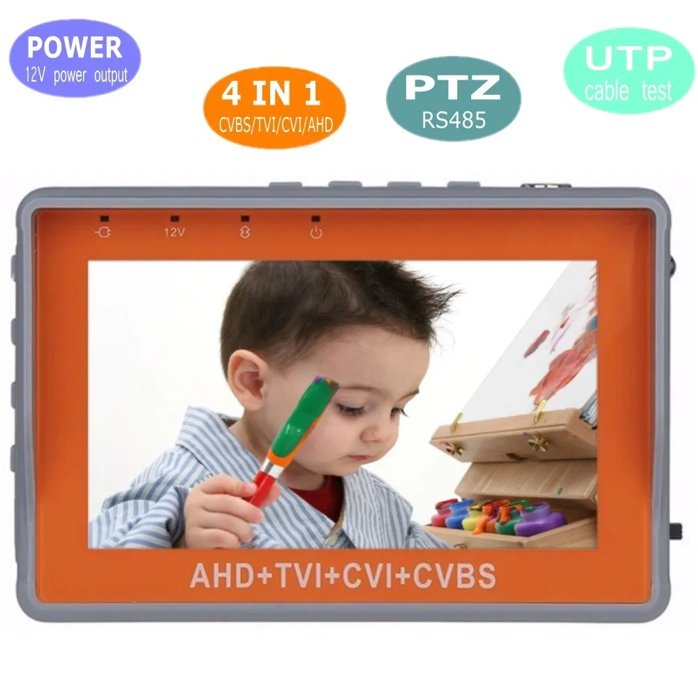 

2019 Protable Wrist 4.3" LCD Video Display CCTV Tester Monitor IV7W AHD+TVI+CVBS +CVI IP Camera Tester 1080P / 5MP Security Test