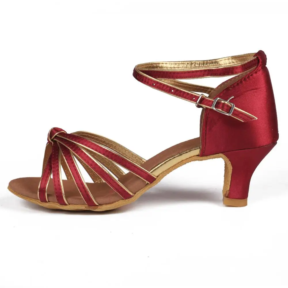 Женская обувь; классические Танго Бальные латиноамериканские танцевальные туфли для девочек; 801 - Цвет: 5cm heels dark red