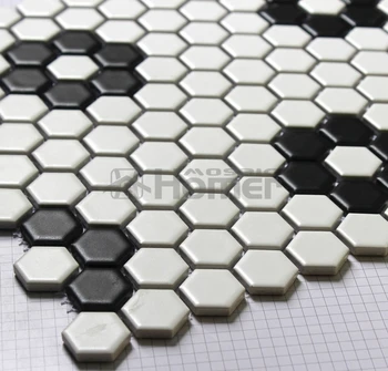 

shipping free!! hexagon white and black ceramic mosaic, kitchen floor mosaic tiles, HME7016, kitchen backsplash bathroom wall