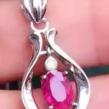 Кулон с натуральным красным Рубином, серебро 925 пробы, натуральный драгоценный камень, ожерелье, модные элегантные капли воды, Женские Ювелирные изделия для девочек