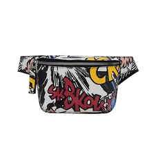 Новая трендовая поясная сумка для женщин, индивидуальная поясная сумка, набедренная сумка из искусственной кожи с граффити на груди, Женская поясная сумка, цветная сумка на плечо