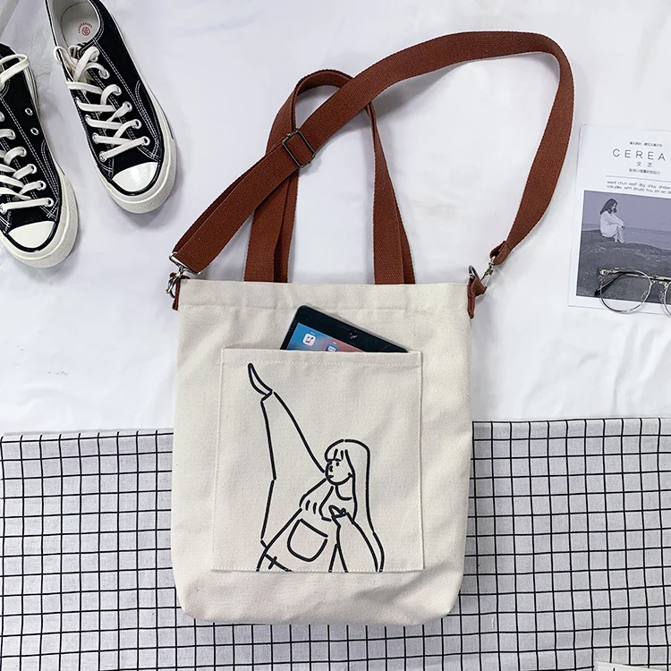 Lona dos desenhos animados crossbody sacos de