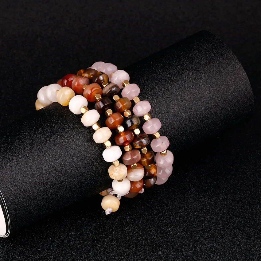 Moories-Sea-Glass-Boho-Bracelets-Summer-Women's-Bohemian-Bracelet-for-Women-men-Natural-Stones-Bracelet Stainless-Steel-Sliding-Buckle-Handmade-Adjustable-Bracelets-for-Woman-Jewelry-Fashion-2018-Wooden-. ( (7)