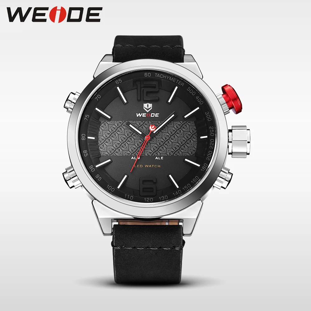 WEIDE Роскошные часы брендовые роскошные кожаные спортивные светодиодные мужские