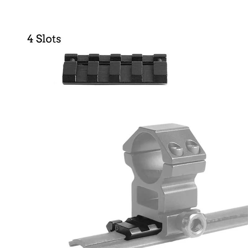 Snap-in адаптер низкий профиль 4 9 Слот рейку 11 мм до 20 мм Железнодорожный конвертер Picatinny/Weaver Охотничьи аксессуары RL1-0037 - Цвет: 4 slots