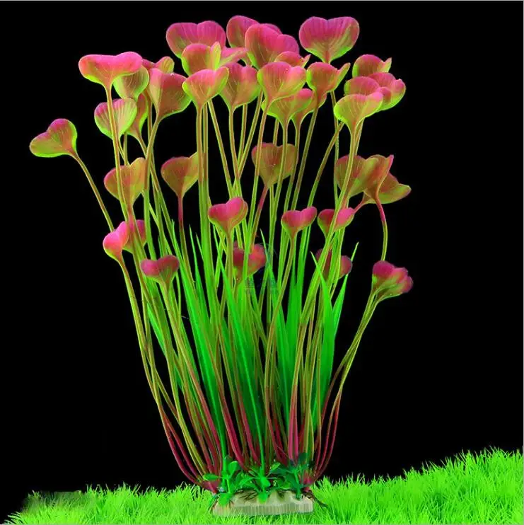 Image High quality 40cm Aquarium Artificial Plastic Fake Grass water Plants flores artificiales for home Fish Tank scenery Decor