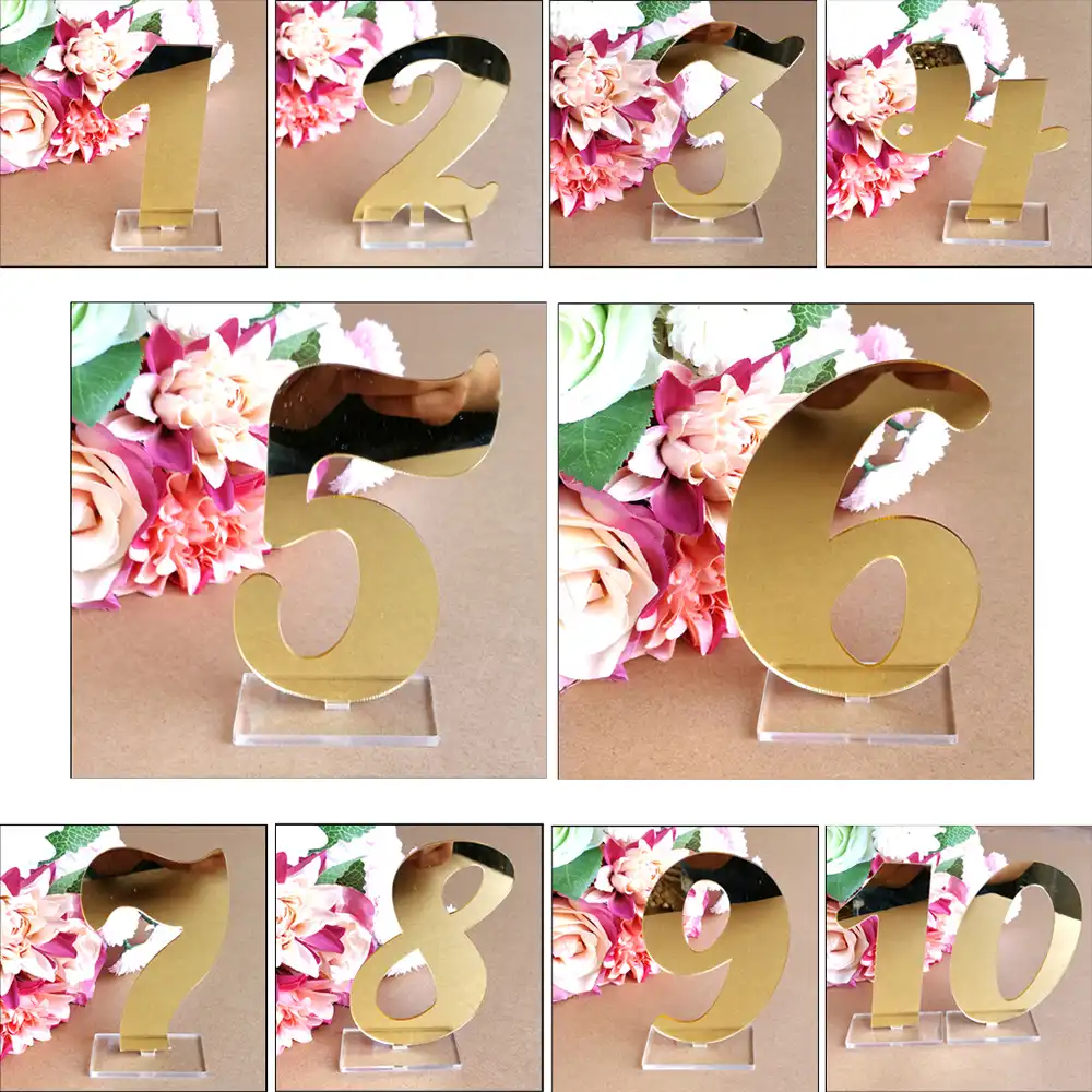 0 9 Hollow Digital Set Party Supplies Acrylic Simple Self Standing